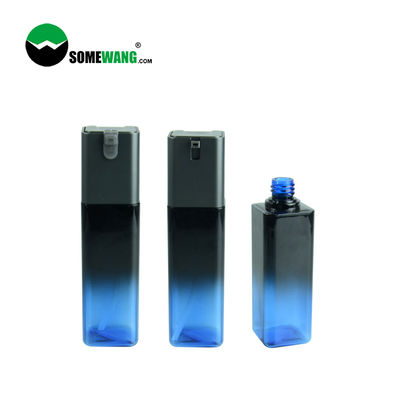 Πολυτέλειας 100ml τετραγωνικό PETG πλαστικό μπουκαλιών μπλε μπουκάλι αντλιών λοσιόν εμπορευματοκιβωτίων Skincare συσκευάζοντας