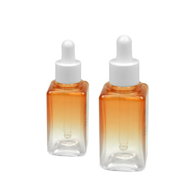 50ML κλίσης PETG καλλυντική συσκευασία μπουκαλιών ουσιαστικού πετρελαίου μπουκαλιών τετραγωνική 20/410