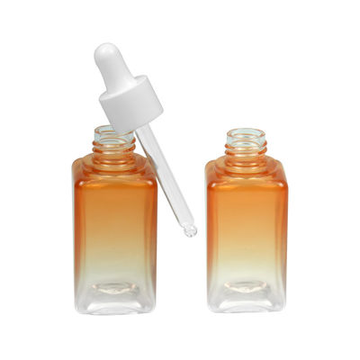 50ML κλίσης PETG καλλυντική συσκευασία μπουκαλιών ουσιαστικού πετρελαίου μπουκαλιών τετραγωνική 20/410