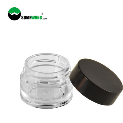 8ml παχύ πλαστικό καλλυντικό βάζο της PET τοίχων σαφές στρογγυλό που συσκευάζει το μαύρο καπάκι για την κρέμα ματιών