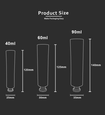 πλαστικός σωλήνας 40ml 60ml 90ml ABL με την κεφαλή κοχλίου για Sunscreen οδοντόπαστας την κρέμα